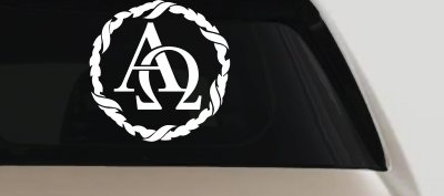 Alpha Omega Monogram Christian Car or Truck Window Vinyl Decal Sticker