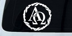 Alpha Omega Monogram Christian Car or Truck Window Decal Sticker