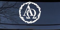 Alpha Omega Monogram Christian Car or Truck Window Decal Sticker
