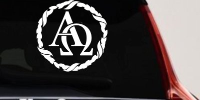 Alpha Omega Monogram Christian Car or Truck Window Vinyl Decal Sticker