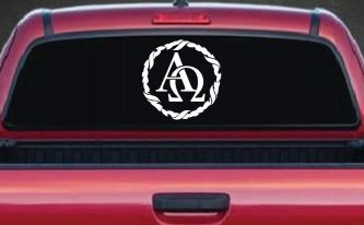 Alpha Omega Monogram Christian Car or Truck Window Decal Sticker