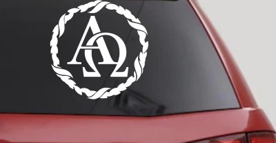 Alpha Omega Monogram Christian Car or Truck Window Vinyl Decal Sticker