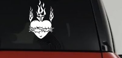 Sacred Heart Christian Car or Truck Window Vinyl Decal Sticker
