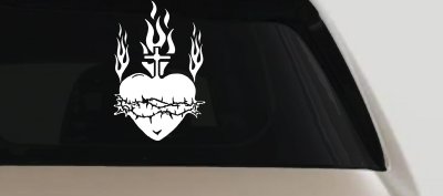Sacred Heart Christian Car or Truck Window Vinyl Decal Sticker