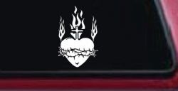Sacred Heart Christian Car or Truck Window Decal Sticker