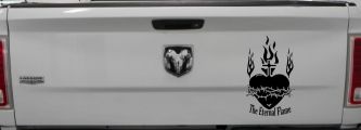 Sacred Heart The Eternal Flame Christian Car or Truck Window Decal Sticker (Black)