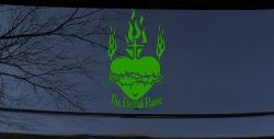 Sacred Heart The Eternal Flame Christian Car or Truck Window Vinyl Decal Sticker (Lime)