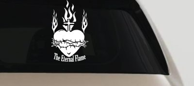 Sacred Heart The Eternal Flame Christian Car or Truck Window Vinyl Decal Sticker