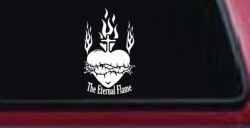 Sacred Heart The Eternal Flame Christian Car or Truck Window Decal Sticker