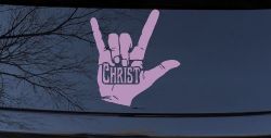 I Love Christ Hand Gesture Christian Car or Truck Window Vinyl Decal Sticker (Lilac)