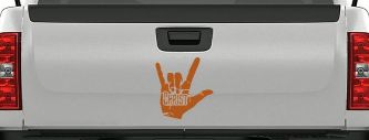 I Love Christ Hand Gesture Christian Car or Truck Window Decal Sticker (Nut Brown)