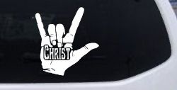 I Love Christ Hand Gesture Christian Car or Truck Window Decal Sticker