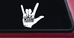 I Love Christ Hand Gesture Christian Car or Truck Window Decal Sticker