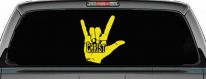 I Love Christ Hand Gesture Christian Car or Truck Window Decal Sticker (Yellow)