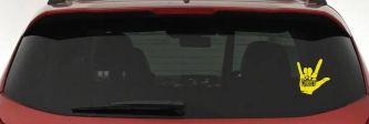 I Love Christ Hand Gesture Christian Car or Truck Window Decal Sticker (Yellow)