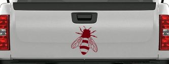 Honey Bee Car or Truck Window Decal Sticker (Burgundy)