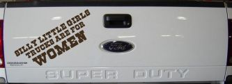 Silly Little Girls Trucks Are For Women Car or Truck Window Decal Sticker (Brown)