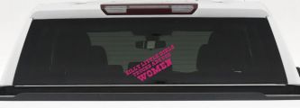 Silly Little Girls Trucks Are For Women Car or Truck Window Decal Sticker (Hot Pink)