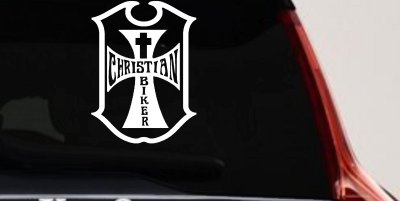 Christian Biker Cross Car or Truck Window Vinyl Decal Sticker