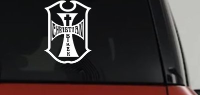 Christian Biker Cross Car or Truck Window Vinyl Decal Sticker