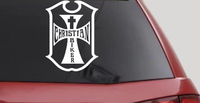 Christian Biker Cross Car or Truck Window Vinyl Decal Sticker