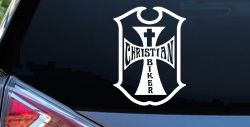 Christian Biker Cross Car or Truck Window Decal Sticker