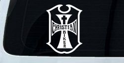 Christian Biker Cross Car or Truck Window Decal Sticker