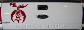 Shriner Logo Car or Truck Window Decal Sticker (Burgundy)