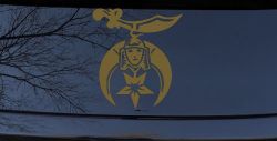 Shriner Logo Car or Truck Window Decal Sticker (Gold)