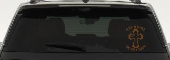 Get Right Or Get Left Christian Car or Truck Window Decal Sticker (Copper)