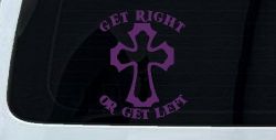 Get Right Or Get Left Christian Car or Truck Window Decal Sticker (Violet)