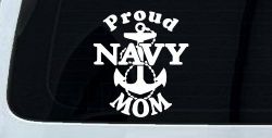 Proud Navy Mom Anchor Military Car or Truck Window Decal Sticker