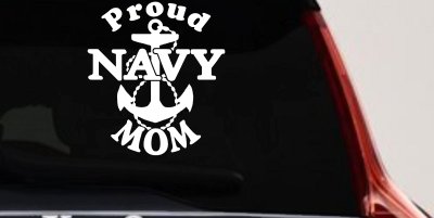 Proud Navy Mom Anchor Military Car or Truck Window Vinyl Decal Sticker