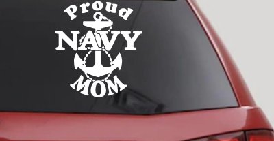 Proud Navy Mom Anchor Military Car or Truck Window Vinyl Decal Sticker
