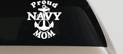 Proud Navy Mom Anchor Military Car or Truck Window Vinyl Decal Sticker