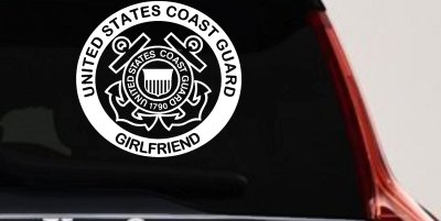 United States Coast Guard Girlfriend Military Car or Truck Window Vinyl Decal Sticker