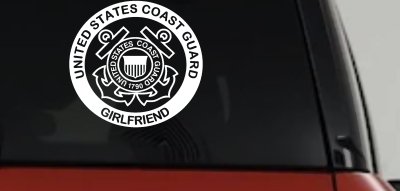 United States Coast Guard Girlfriend Military Car or Truck Window Vinyl Decal Sticker
