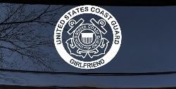 United States Coast Guard Girlfriend Military Car or Truck Window Decal Sticker