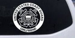United States Coast Guard Girlfriend Military Car or Truck Window Decal Sticker