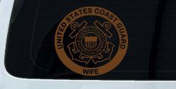 United States Coast Guard Wife Military Car or Truck Window Decal Sticker (Copper)