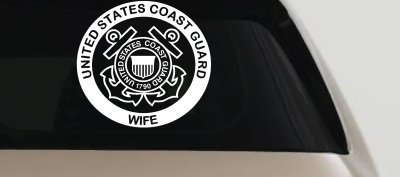 United States Coast Guard Wife Military Car or Truck Window Vinyl Decal Sticker