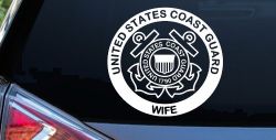 United States Coast Guard Wife Military Car or Truck Window Decal Sticker