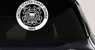 United States Coast Guard Wife Military Car or Truck Window Vinyl Decal Sticker
