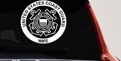 United States Coast Guard Wife Military Car or Truck Window Vinyl Decal Sticker