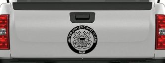 United States Coast Guard Mom Military Car or Truck Window Decal Sticker (Black)