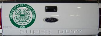 United States Coast Guard Mom Military Car or Truck Window Decal Sticker (Dark Green)