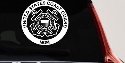 United States Coast Guard Mom Military Car or Truck Window Vinyl Decal Sticker
