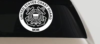 United States Coast Guard Mom Military Car or Truck Window Vinyl Decal Sticker