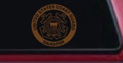 United States Coast Guard Daughter Military Car or Truck Window Decal Sticker (Copper)