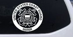 United States Coast Guard Sister Military Car or Truck Window Decal Sticker